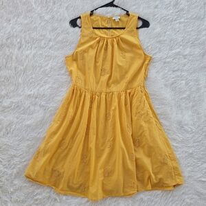 J. Crew Pineapple Applique Sleeveless Cotton Mini Dress